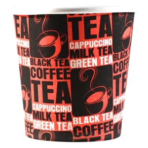 Red & Black Printed Paper Coffee Cups