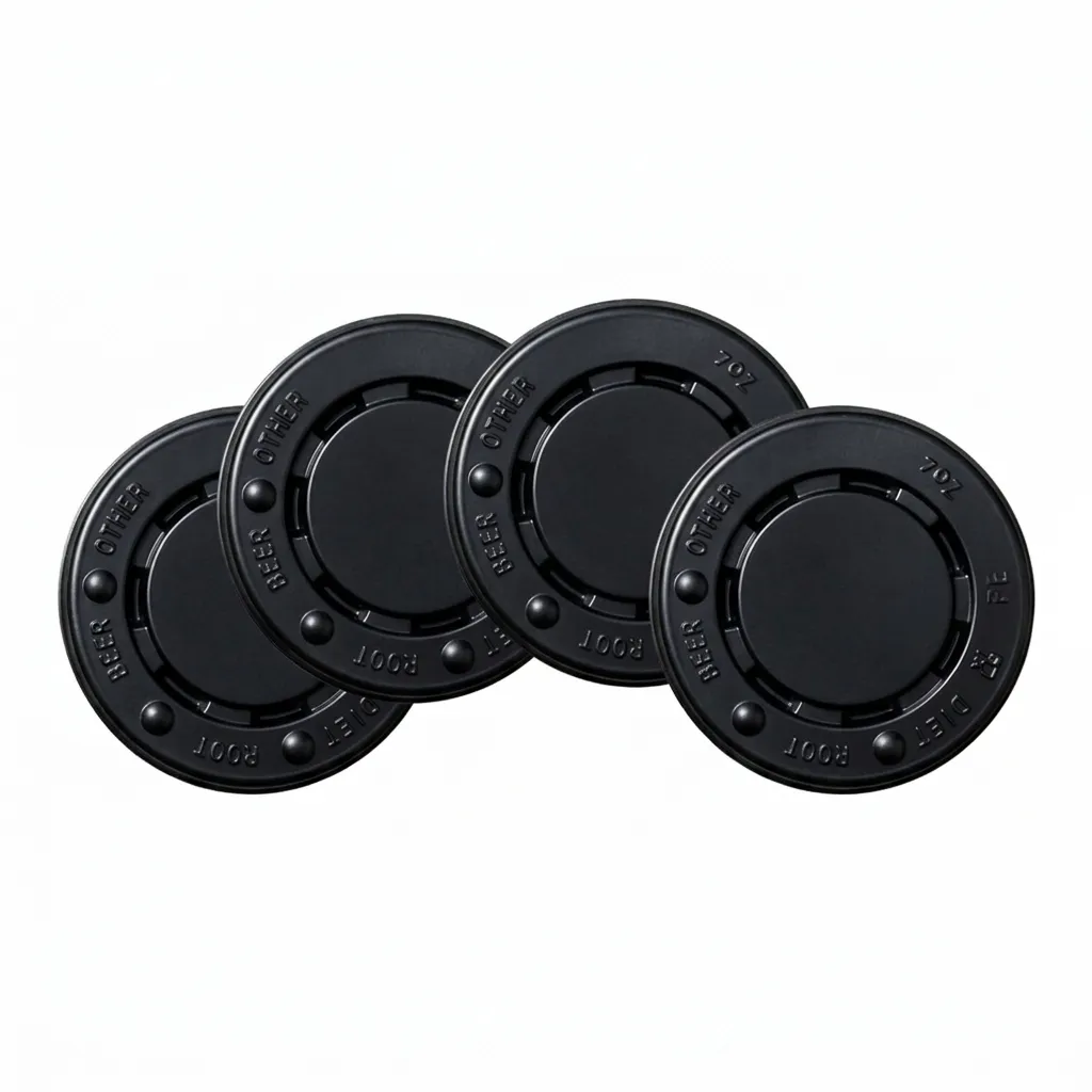 Black Disposable Plastic Lids for Beverage Cups